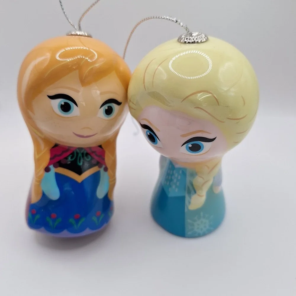 Set of Disney Frozen Anna & Elsa Decoupage Christmas Ornaments 4